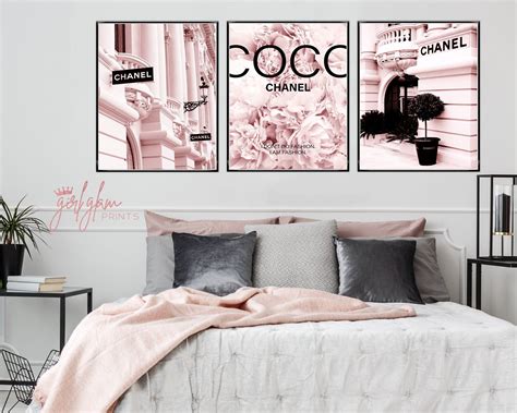 chanel pink poster|Chanel paintings for bedroom.